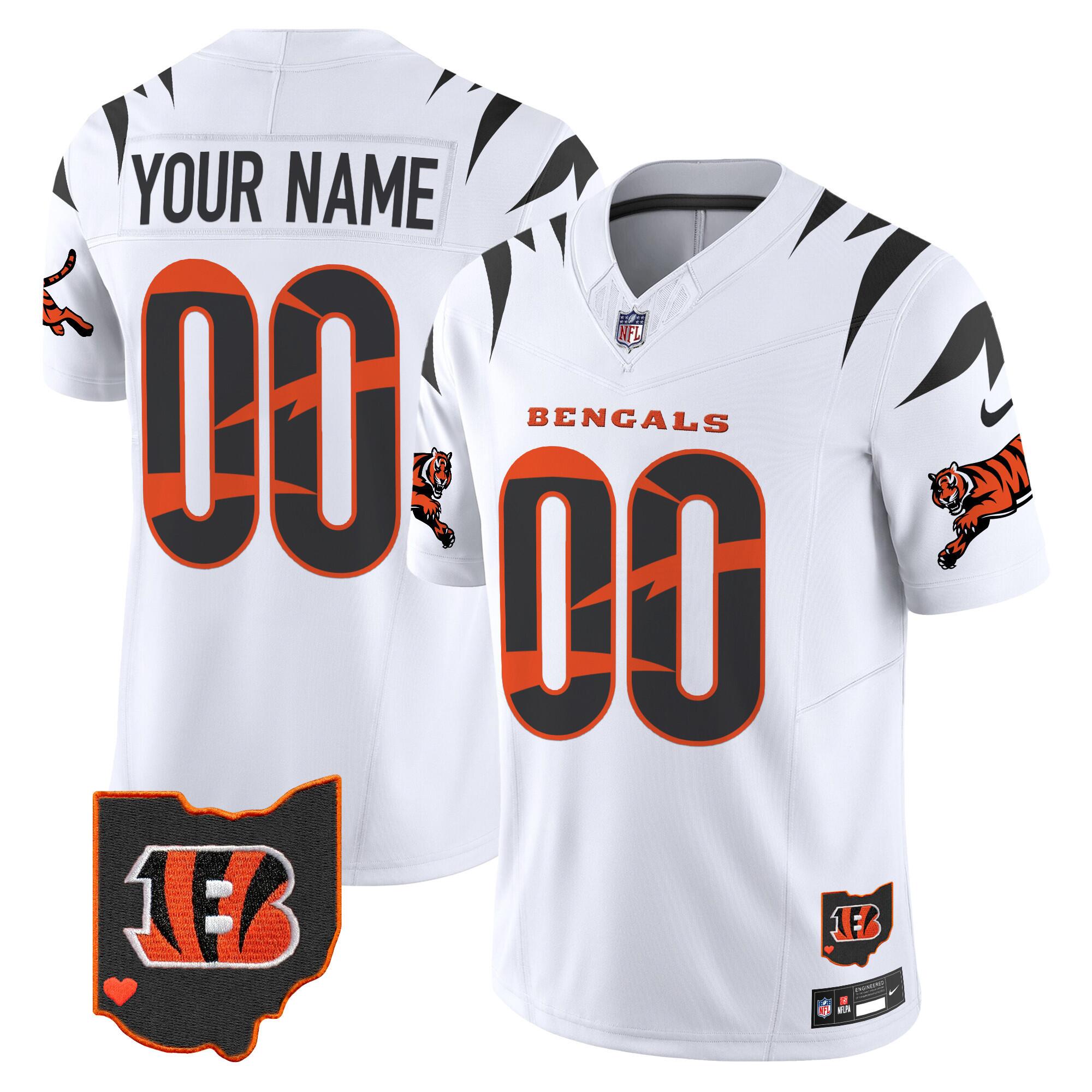 Men Custom Chicago Bears white 2024 Nike Limited NFL Jersey 